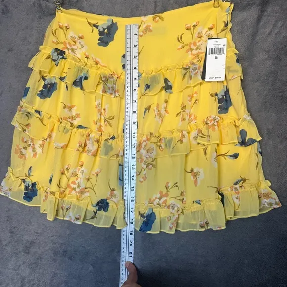 Lauren Ralph Lauren Floral Ruffle-Trim Georgette A-Line Mini Skirt Size 10 NWT