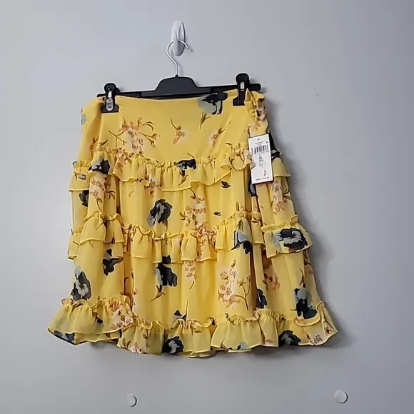 Lauren Ralph Lauren Floral Ruffle-Trim Georgette A-Line Mini Skirt