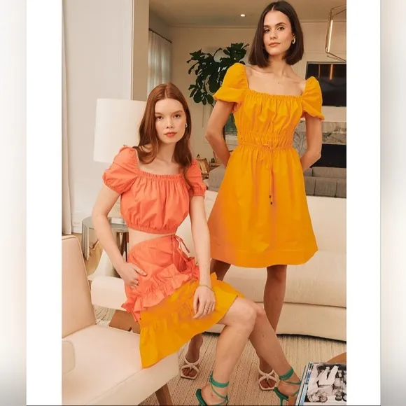 LDT Chloe Color Block Tiered Ruffle Tie Waist Pull-On A-Line Coordinating Skirt