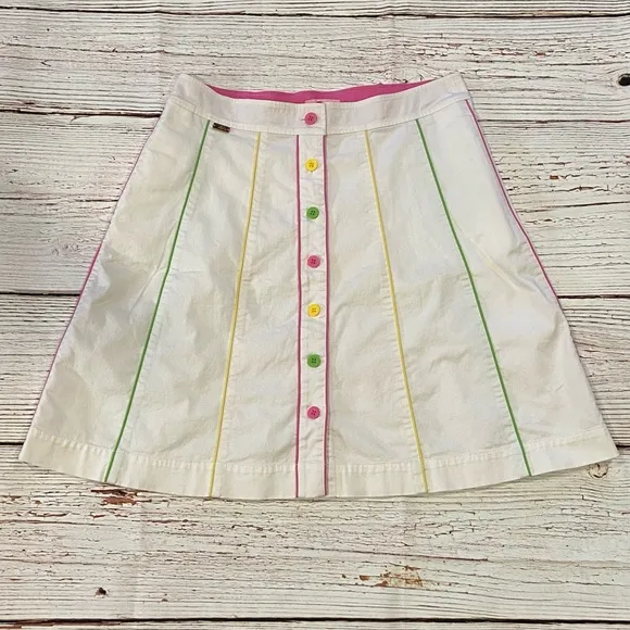Lilly Pulitzer White A-Line Skirt Sz 8