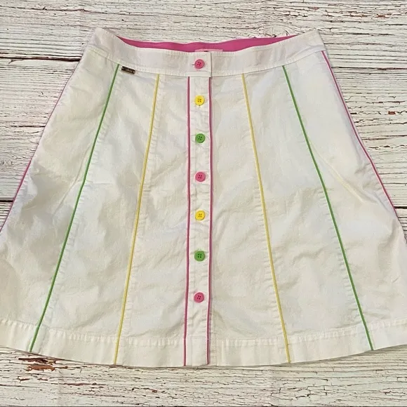 Lilly Pulitzer White A-Line Skirt Sz 8