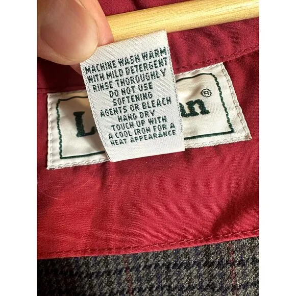 LL Bean Women's Red Trench Coat with Zip off Wool‎ Liner Size Petite Medium
