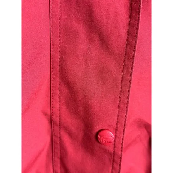 LL Bean Women's Red Trench Coat with Zip off Wool‎ Liner Size Petite Medium