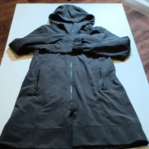 Lululemon Grey Fitted Hooded Athletic Trench Coat A20