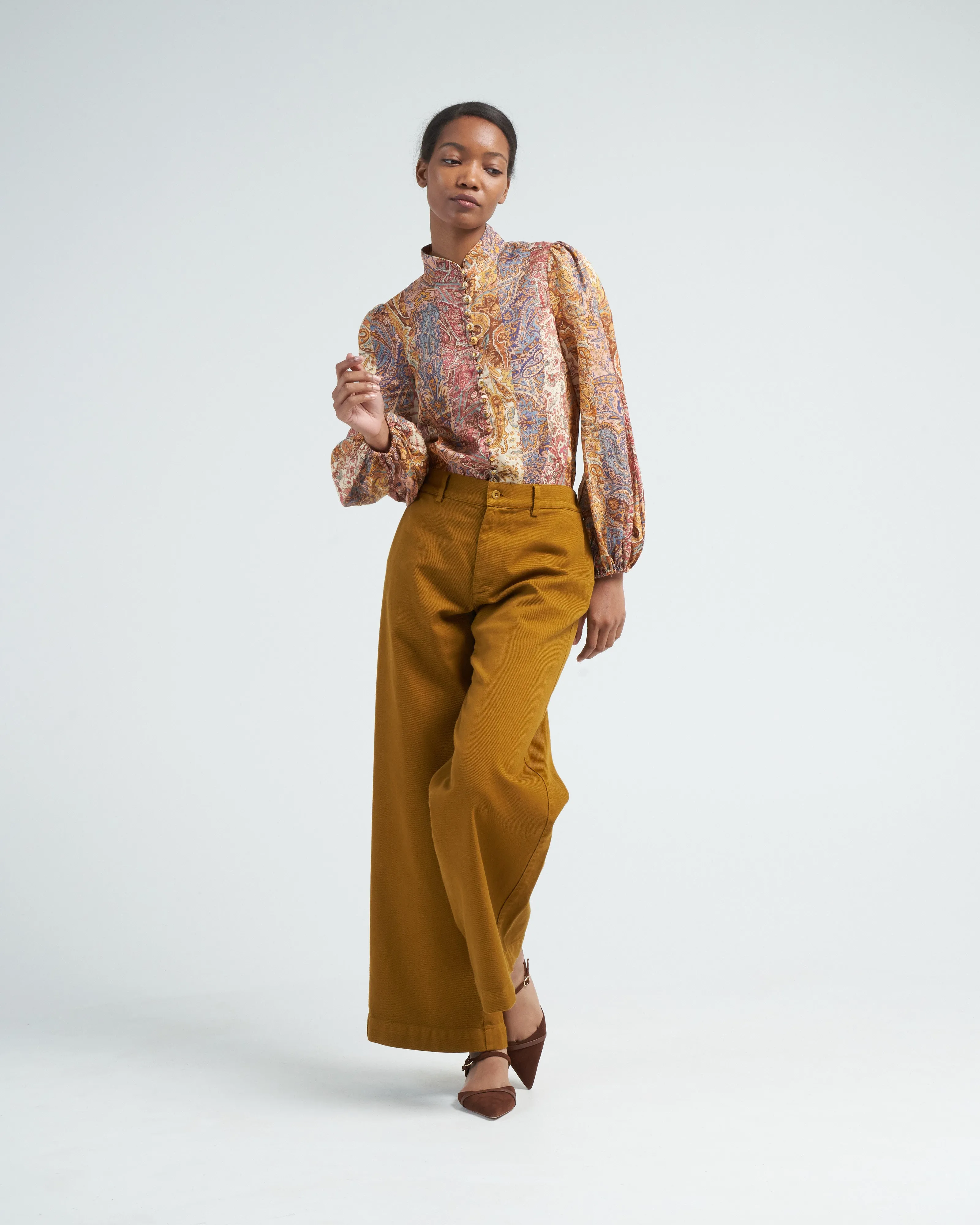 luminosity paisley blouse - multi paisley stripe