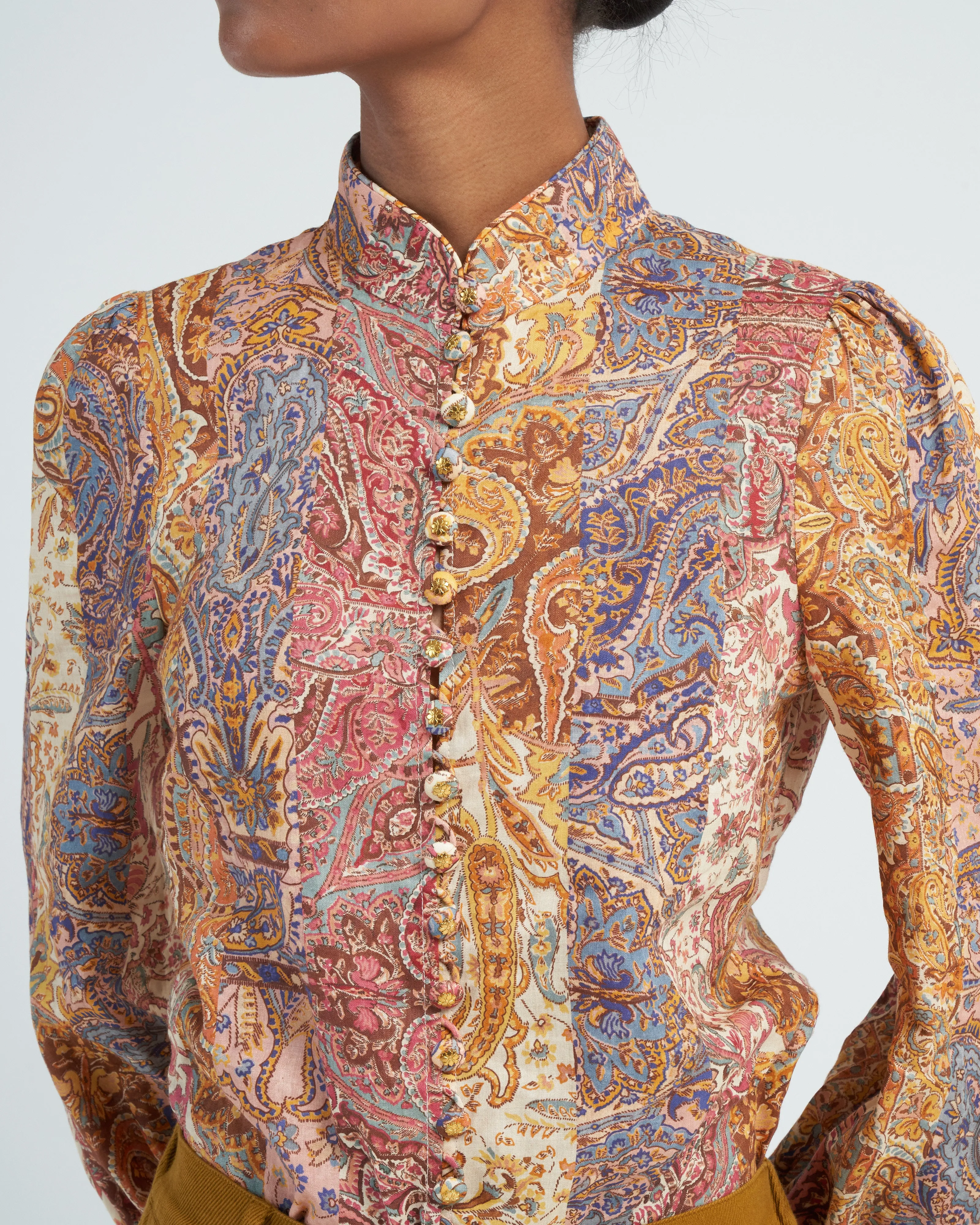 luminosity paisley blouse - multi paisley stripe