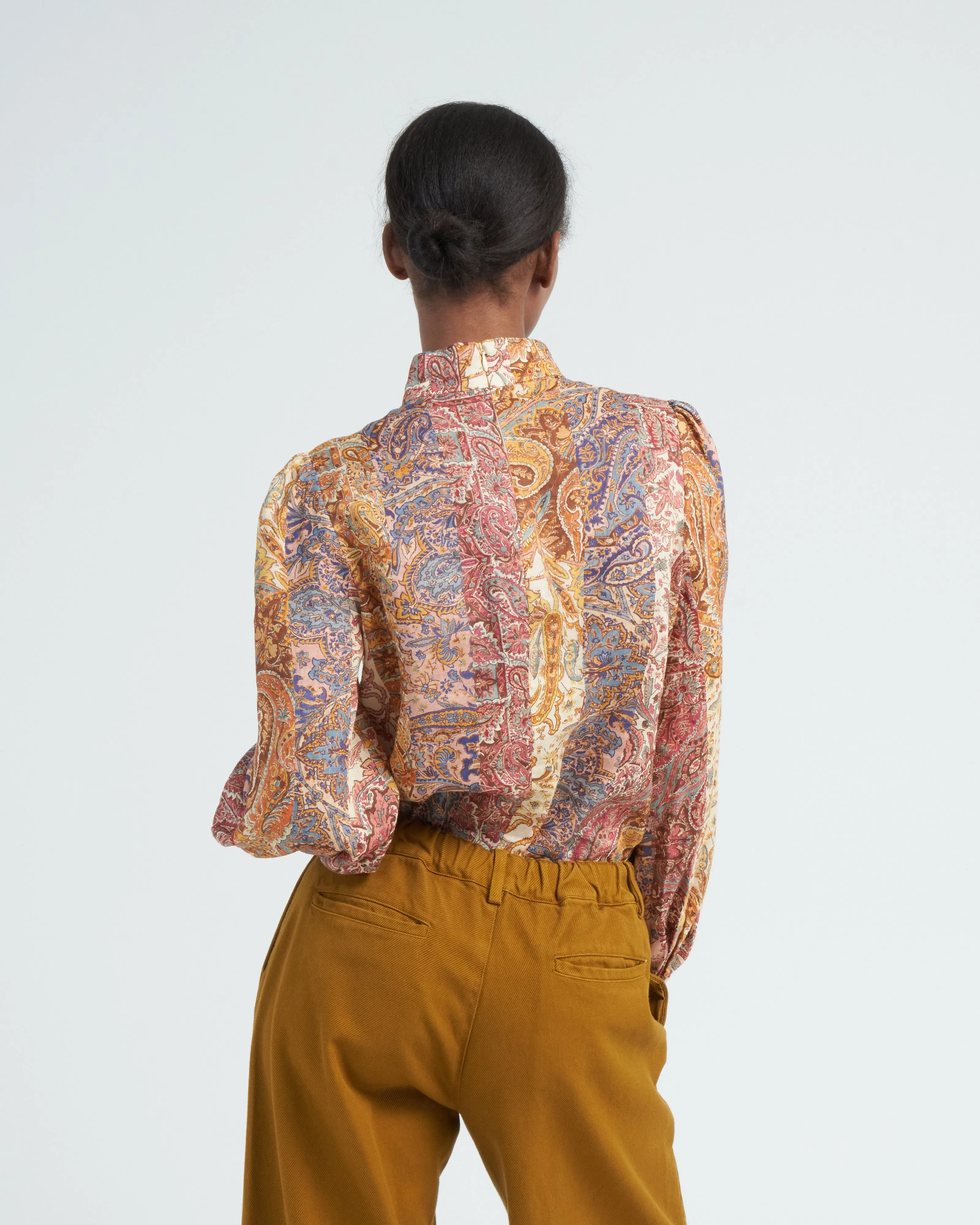 luminosity paisley blouse - multi paisley stripe