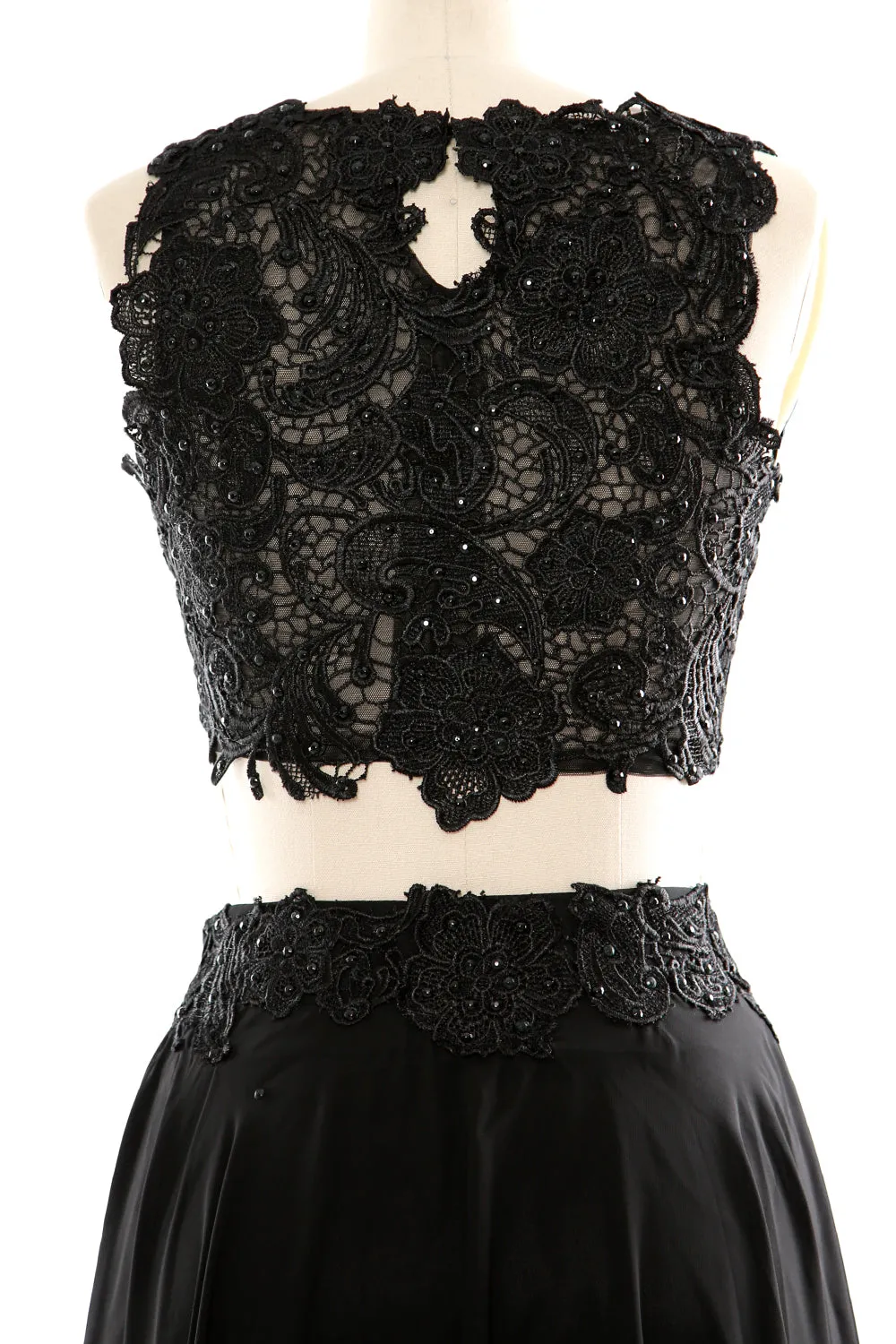 MACloth Women Two Piece Lace Chiffon Short Prom Dress Cocktail Party Formal Gown