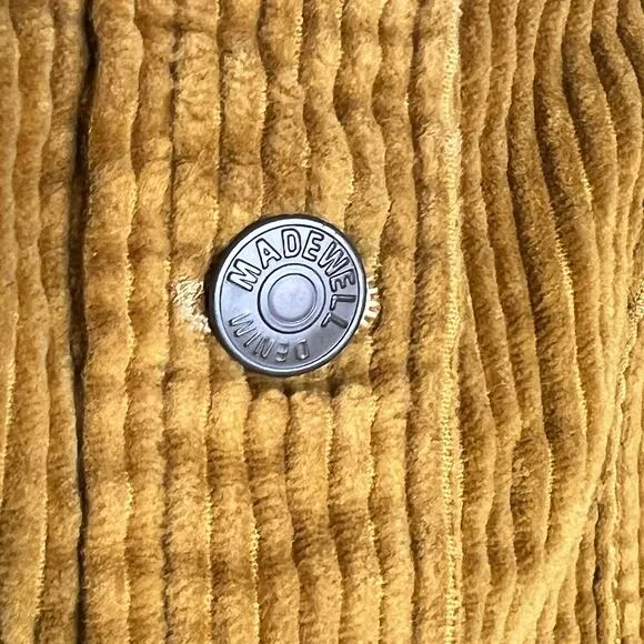MADEWELL Corduroy A-Line Mini Skirt Patch Pocket Edition Antique Gold Size 10