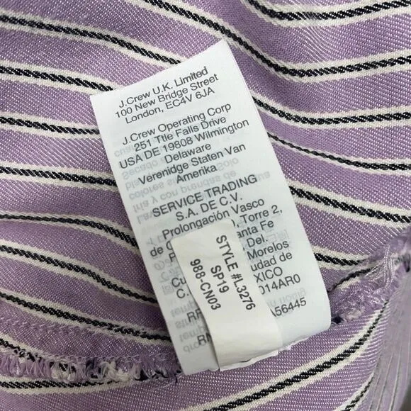 MADEWELL Pleated Midi Skirt. Size 4. Button-front, lilac stripe light academia