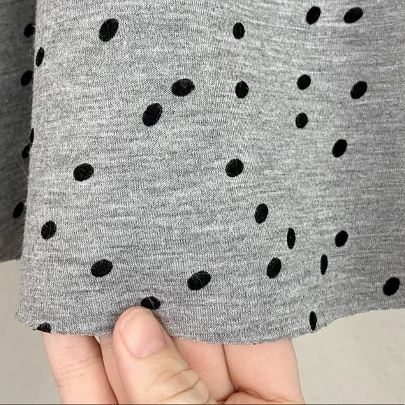 Maje Joye Pleated Felt Spotted Polka Dot Fit and Flare Skirt