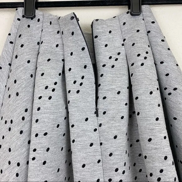 Maje Joye Pleated Felt Spotted Polka Dot Fit and Flare Skirt