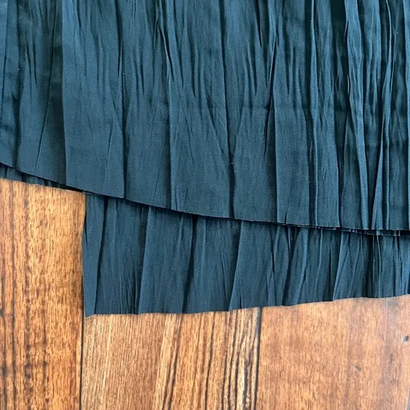 Margaret O’Leary pleated black midi wrap skirt
