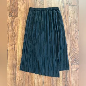 Margaret O’Leary pleated black midi wrap skirt