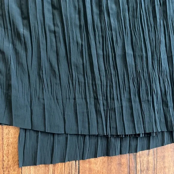 Margaret O’Leary pleated black midi wrap skirt