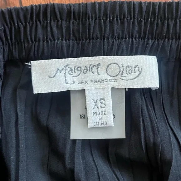 Margaret O’Leary pleated black midi wrap skirt