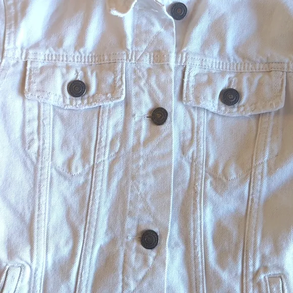 Marine Layer Gigi Long Sleeved White Denim Jean Jacket Women's Size XS