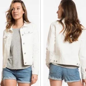 Marine Layer Gigi Long Sleeved White Denim Jean Jacket Women's Size XS