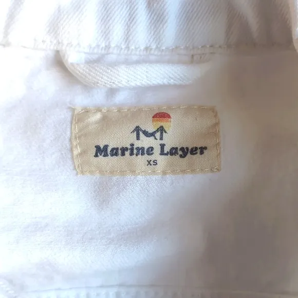 Marine Layer Gigi Long Sleeved White Denim Jean Jacket Women's Size XS