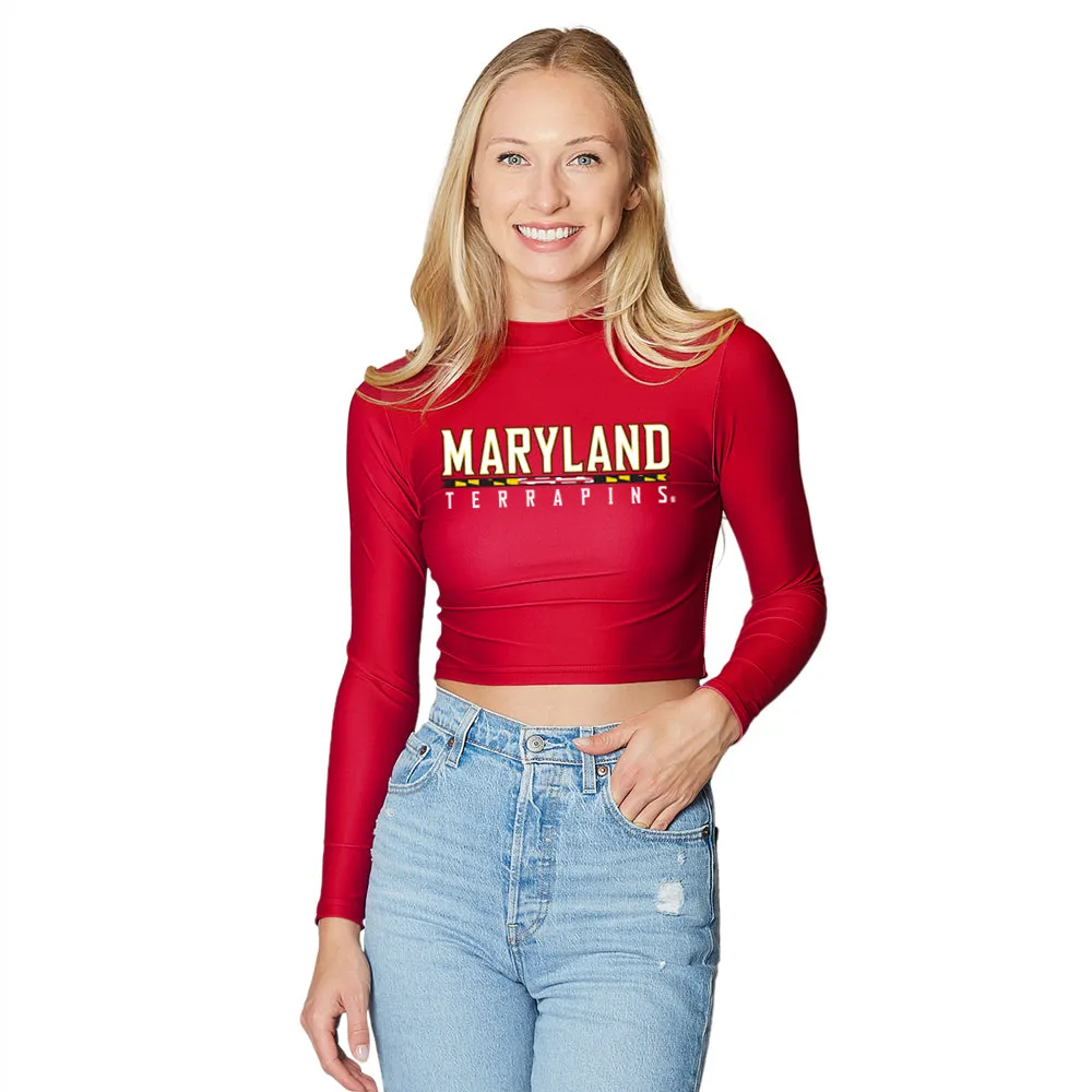 Maryland Red Mock Neck Top