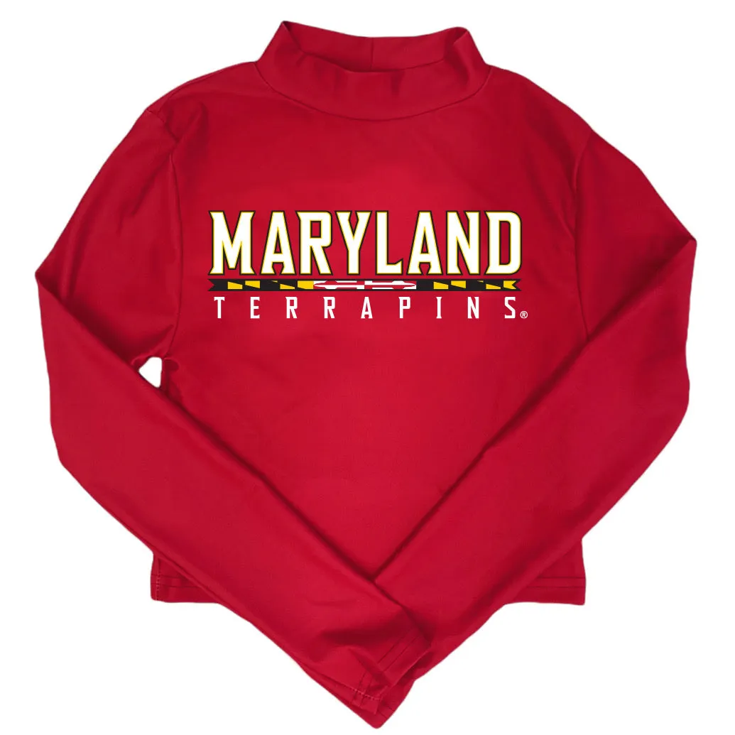Maryland Red Mock Neck Top