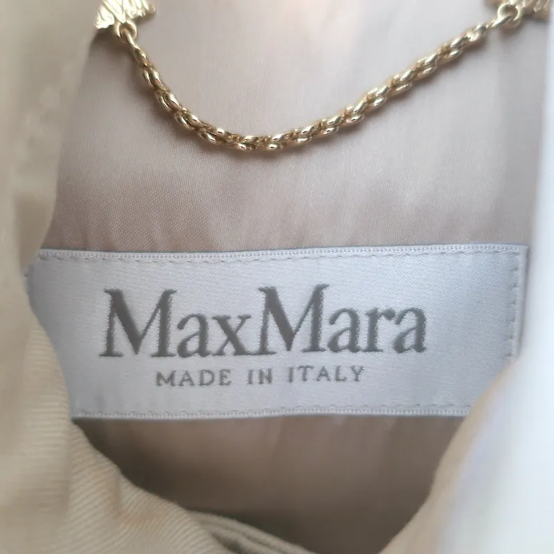 Max Mara Pernice Trench Coat Cape Beige Cotton One Size