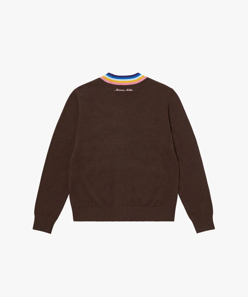MCC Women's V-Neck Knit Cardigan - Brown