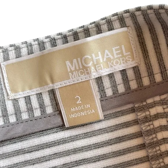 Michael Michael Kors Women’s size 2 Gray Striped A-Line Flare Mini Skirt