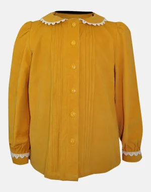 Millicent: Mustard collar blouse
