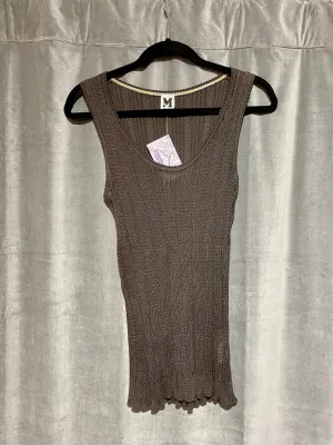 Missoni Brown Knit V Neck Ribbed Tank Top