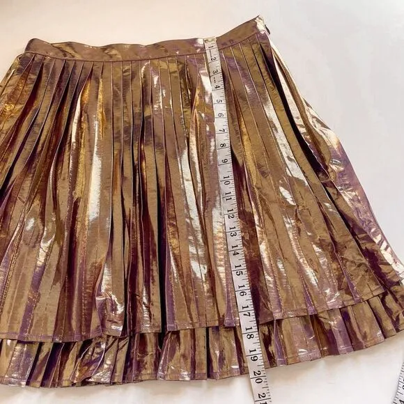 ModCloth Metallic Purple Pink Shimmer Pleated Mini Skirt L