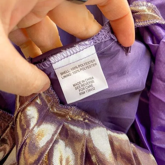ModCloth Metallic Purple Pink Shimmer Pleated Mini Skirt L