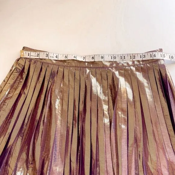 ModCloth Metallic Purple Pink Shimmer Pleated Mini Skirt L