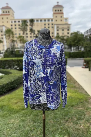 Multi Blues Crew Neck Shirt