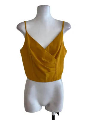 Mustard V Neck Crop Top