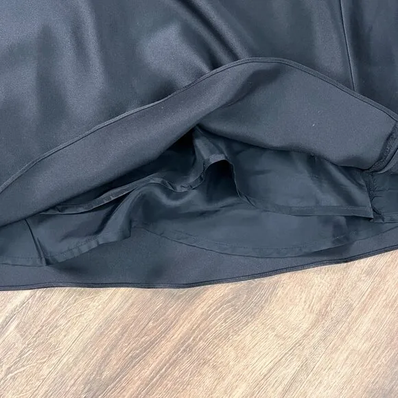 NEW Adrianna Papell Evening Black Satin Maxi Skirt Sz 12
