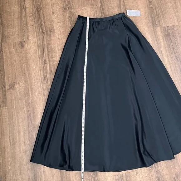 NEW Adrianna Papell Evening Black Satin Maxi Skirt Sz 12