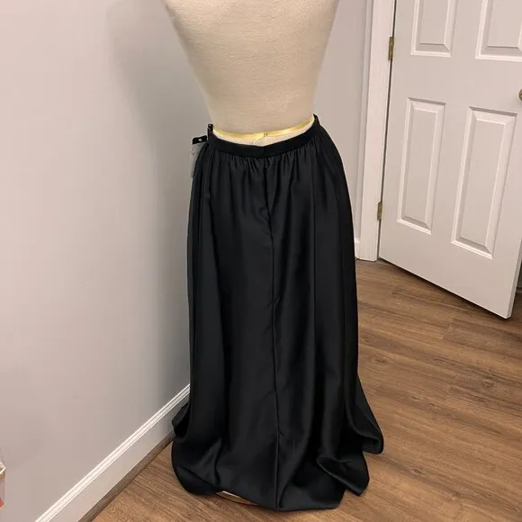 NEW Adrianna Papell Evening Black Satin Maxi Skirt Sz 12