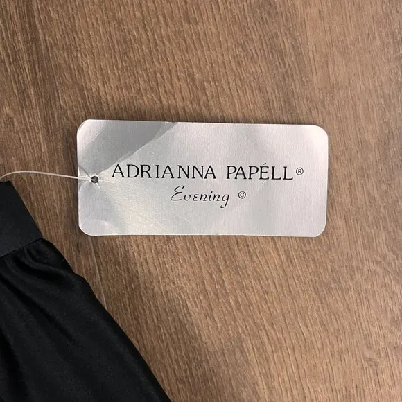 NEW Adrianna Papell Evening Black Satin Maxi Skirt Sz 12