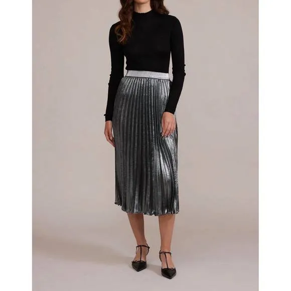 NEW LUCY PARIS adeline pleated skirt in charcoal