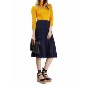 NEW TOPSHOP pleated midi skirt in navy