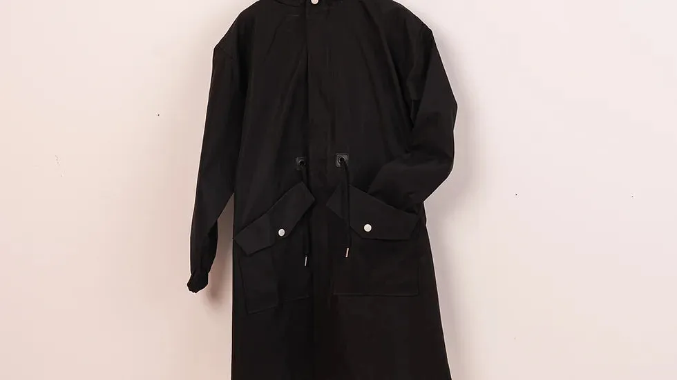 NEW Unisex Livity Classic Trench Coat, Black, Men's Sz L