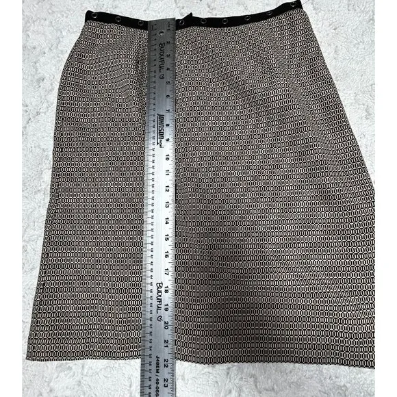 Norton McNaughton Petites Womens Black/Ivory Geometric Print A-Line Skirt 10P