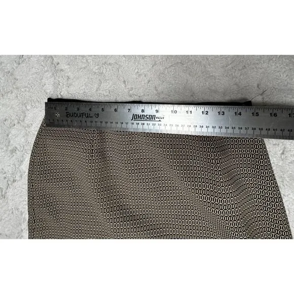 Norton McNaughton Petites Womens Black/Ivory Geometric Print A-Line Skirt 10P