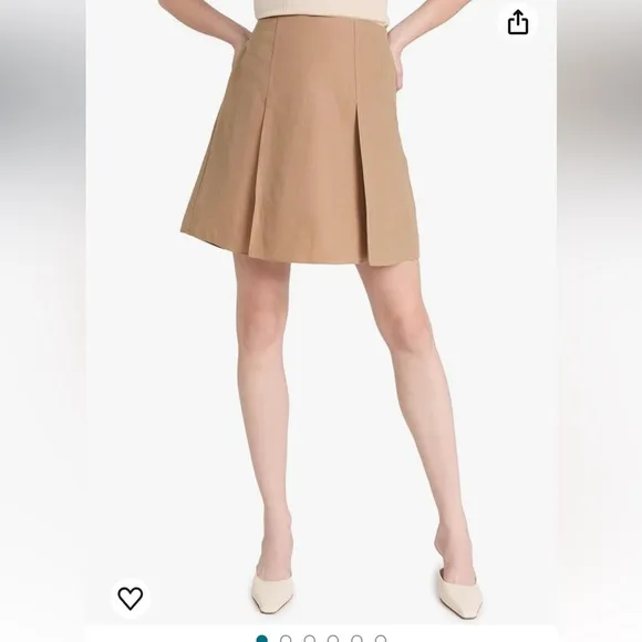 NWOT Vince Pleated A-Line Skirt in Sandshell Size 16