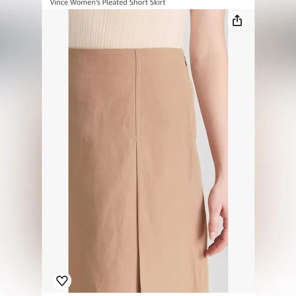 NWOT Vince Pleated A-Line Skirt in Sandshell Size 16