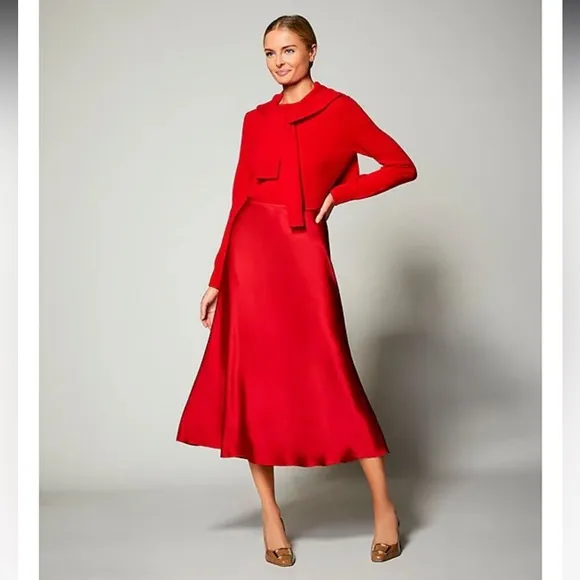 NWT Antonio Melani Blakely Coordinating A-line Satin Skirt