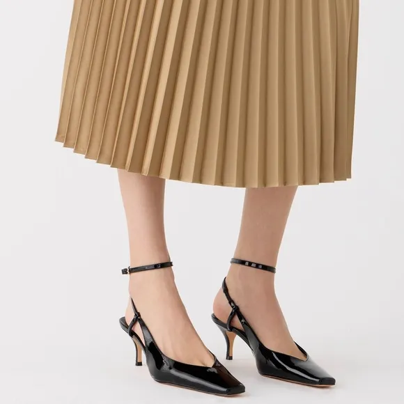 NWT J. Crew Gwyneth pleated midi slip skirt in Camel BN757