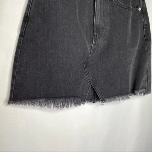 NWT Madewell Black Rigid Denim A-Line Mini Skirt