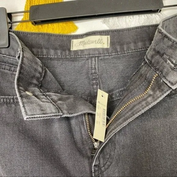 NWT Madewell Black Rigid Denim A-Line Mini Skirt